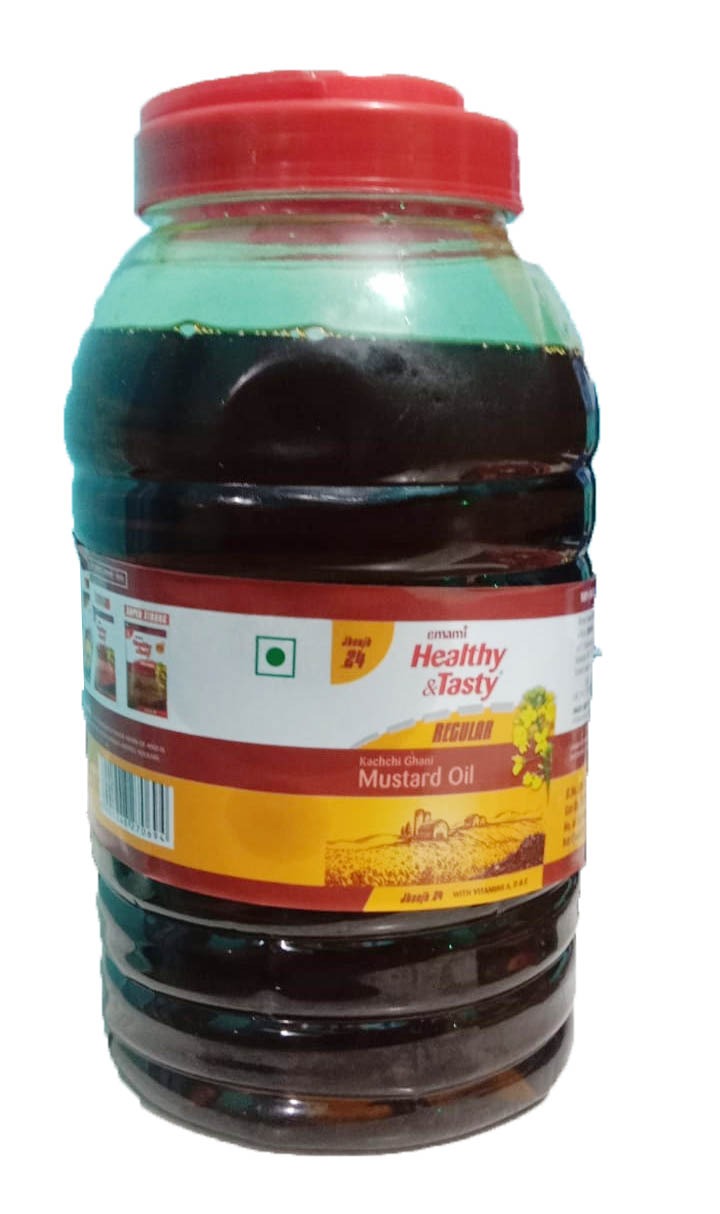 EMAMI Healthy & Tasty Kachchi Ghani Mustard Oil, Jar | 1.65 ltrs